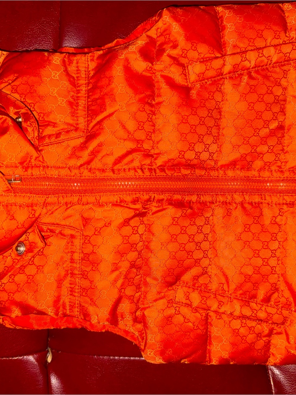 Gucci Kids Bright Orange Quilted Puffer Jacket
